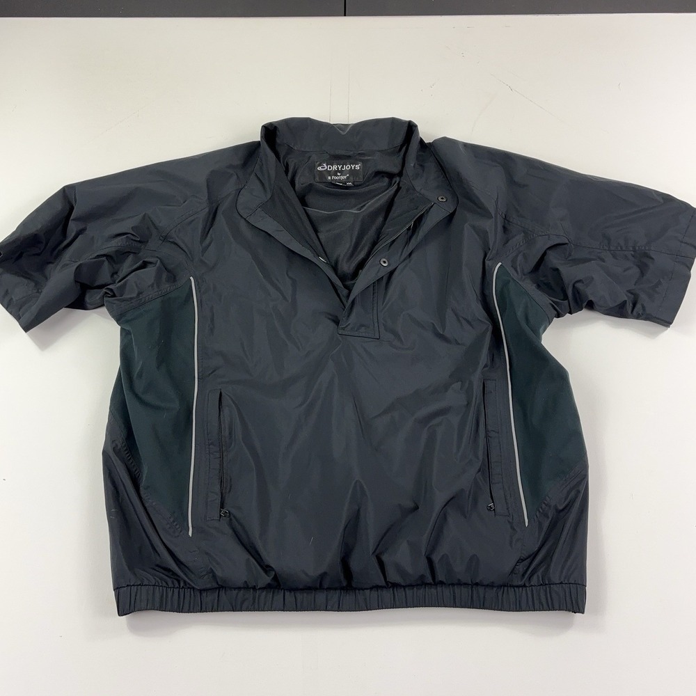 FootJoy DryJoys Jacket Mens 2XL Gray Golf 1/2 Zip Short Sleeve Windbreaker